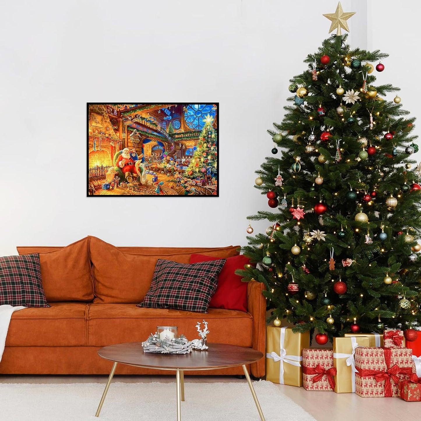 1000 Piece Puzzle for Adults Christmas Cabin Christmas Puzzle Santa Claus Christmas Puzzles 1000 Pieces Santas House 1000 Piece Puzzle for Adults Christmas Christmas Vacation Jigsaw Puzzles