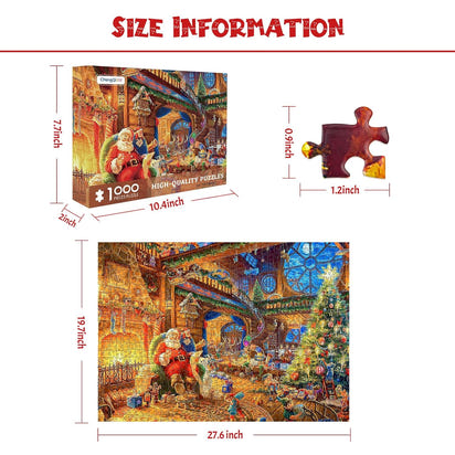 1000 Piece Puzzle for Adults Christmas Cabin Christmas Puzzle Santa Claus Christmas Puzzles 1000 Pieces Santas House 1000 Piece Puzzle for Adults Christmas Christmas Vacation Jigsaw Puzzles