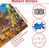 1000 Piece Puzzle for Adults Christmas Cabin Christmas Puzzle Santa Claus Christmas Puzzles 1000 Pieces Santas House 1000 Piece Puzzle for Adults Christmas Christmas Vacation Jigsaw Puzzles