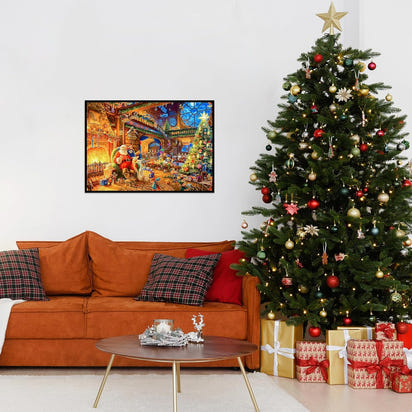 1000 Piece Puzzle for Adults Christmas Cabin Christmas Puzzle Santa Claus Christmas Puzzles 1000 Pieces Santas House 1000 Piece Puzzle for Adults Christmas Christmas Vacation Jigsaw Puzzles