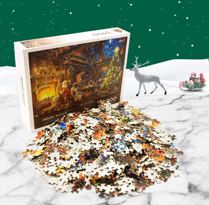 1000 Piece Puzzle for Adults Christmas Cabin Christmas Puzzle Santa Claus Christmas Puzzles 1000 Pieces Santas House 1000 Piece Puzzle for Adults Christmas Christmas Vacation Jigsaw Puzzles