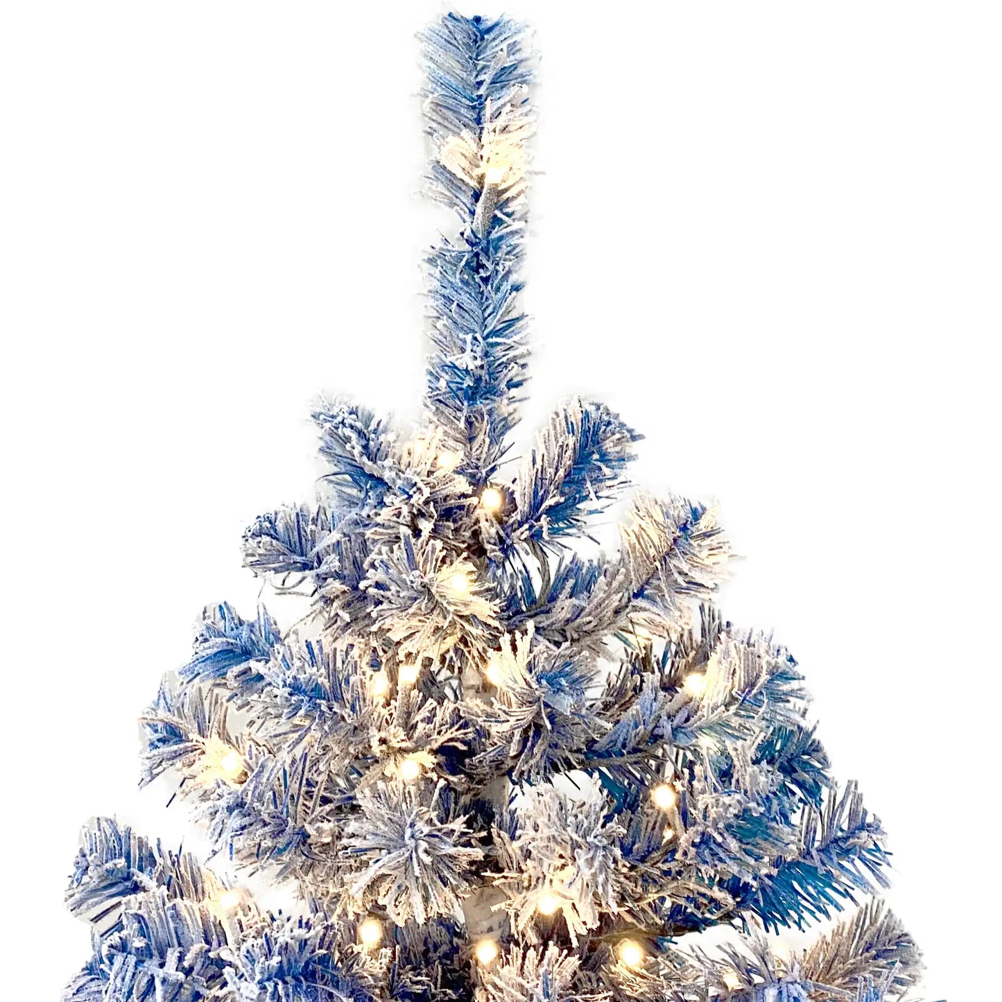🎄 6FT Snow-Flocked Hinged Artificial Fir Christmas Tree with Pre-Lit LED Lights